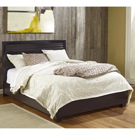 Queen Panel Bed with Tapered Block Feet